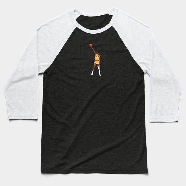 James Worthy Pixel Layup Baseball T-Shirt by qiangdade